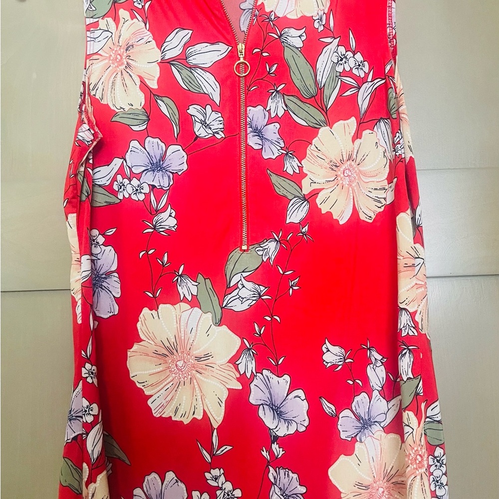 Bright colorful top, red, green and gold!